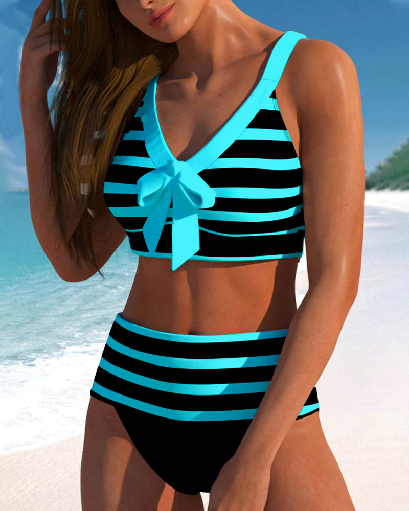 Marble® | Striped High-Waisted Bikini