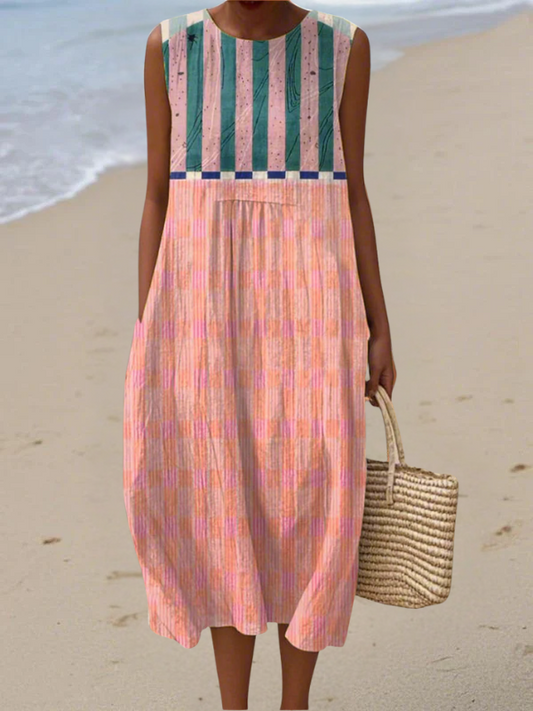 Lily™ Striped Pastel Midi Dress