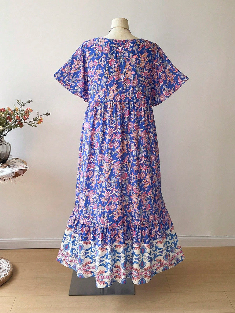 Boho Floral Maxi Dress – Plus Size