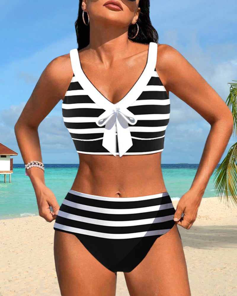 Marble® | Striped High-Waisted Bikini