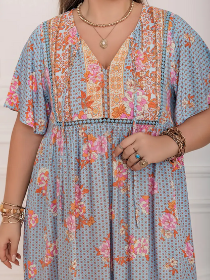 Boho Floral Maxi Dress – Plus Size