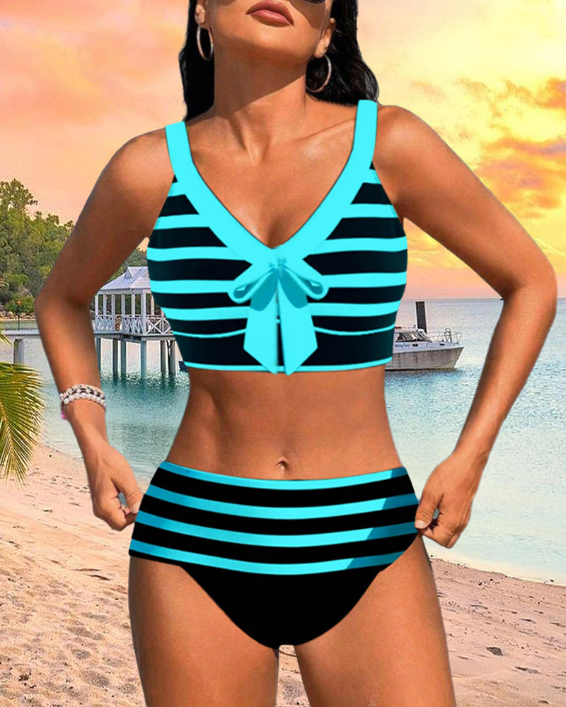 Marble® | Striped High-Waisted Bikini