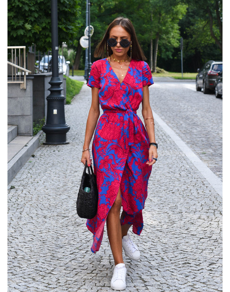 Alina™ | Floral Wrap Midi Dress
