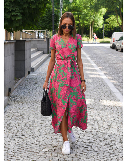Alina™ | Floral Wrap Midi Dress
