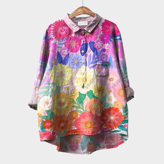 FRANCESCA™ | Oversized Floral Blouse with Colors