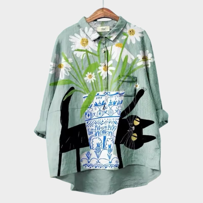 ELISABETTA™ | Oversized Floral Blouse with Comfort