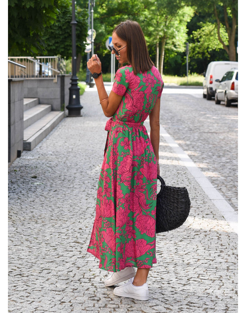 Alina™ | Floral Wrap Midi Dress