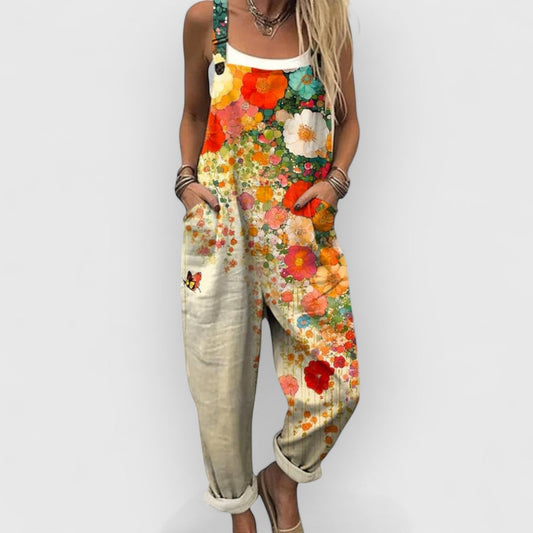 Calista | Vintage Floral Jumpsuit for Women