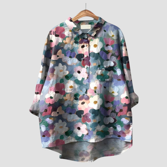 VERONICA™ ⏐ Oversized Shirt with Artistic Floral Print