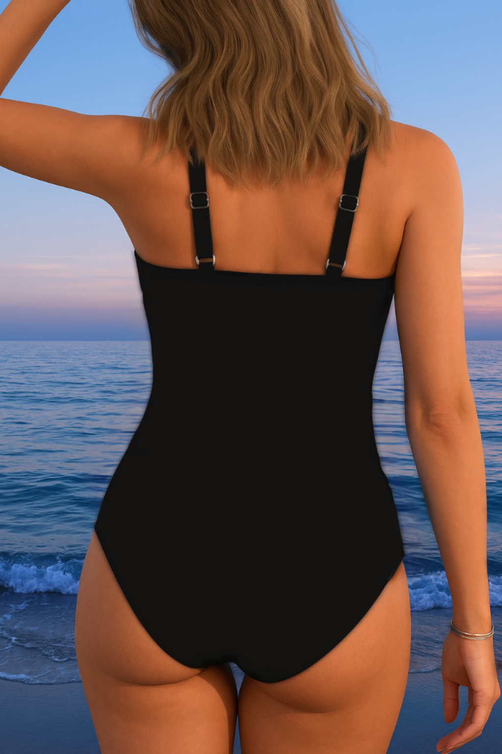 Luxury Surplice Swimsuit with Colorful Print