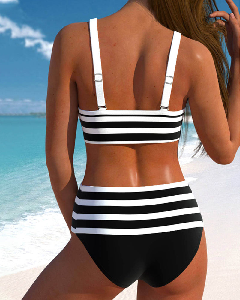 Marble® | Striped High-Waisted Bikini