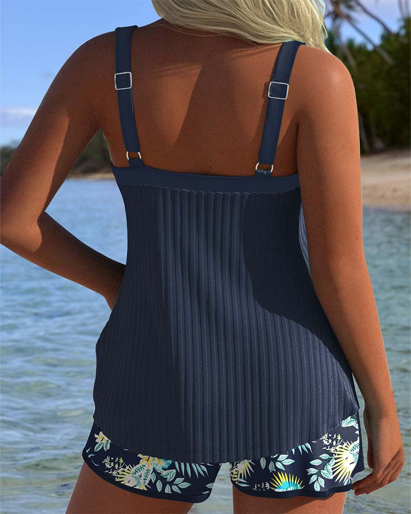 Marble® | Striped Tankini with Two-Piece Beach Bottom